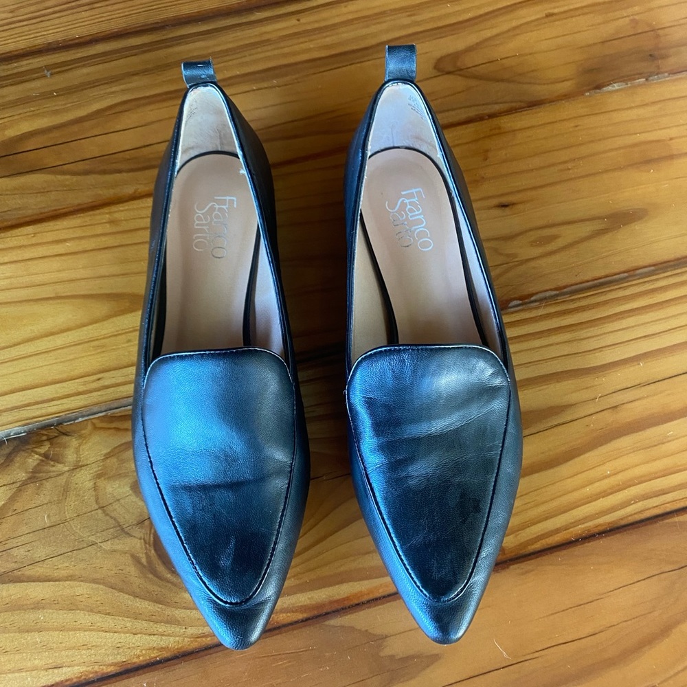 Franco Sarto black leather flats 9.5